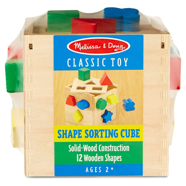 Melissa & Doug Shape Sorting Cube Solid Wood Construction