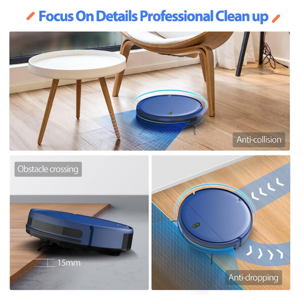 Robot Vacuum and Mop Combo, WiFi App Alexa, Robotic Vacuum Cleaner with Schedule focus