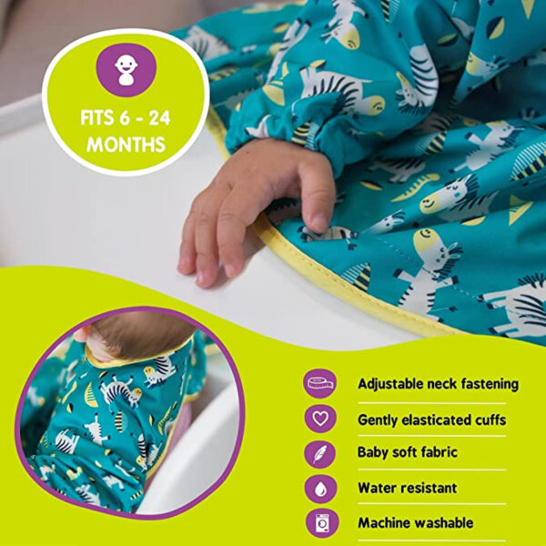 Tidy Tot Cover & Catch Waterproof Bib attaches to highchair NO More Gaps Adjustable neck