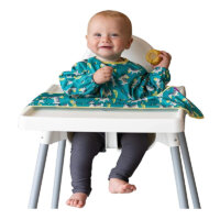 Tidy Tot Cover & Catch Waterproof Bib attaches to highchair NO More Gaps ! Long Sleeve Coverall Baby weaning bib for BLW