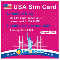 USA Canada Mexico T-mobile SIM Card | Unlimited High Speed Data in USA + Unlimited low speed data in CA & MX | Unlimited Calls & Texts in Canada & Mexico (6 Days)