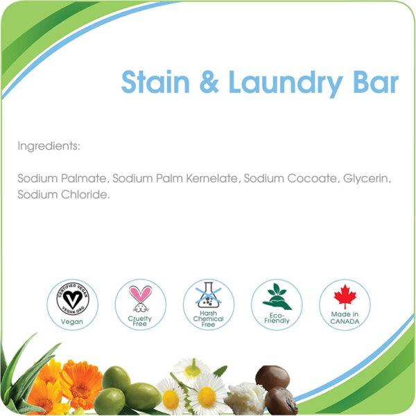 Aleva Naturals Stain and Laundry Bar, 220g Ingredients