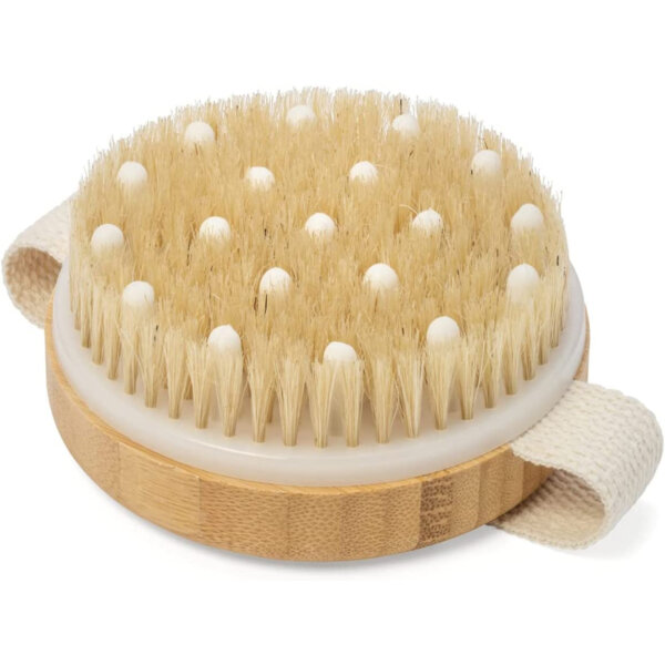 CSM Body Brush For Beautiful Skin - Solid Wood Frame & Boar Hair Exfoliating Brush To Exfoliate & Soften Skin, Improve Circulation, Stop Ingrown Hairs, Reduce Acne and Cellulite