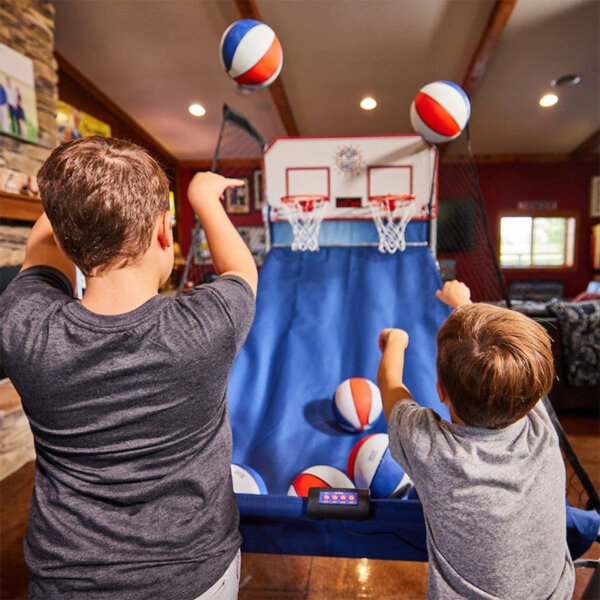 Pop-A-Shot Official Home Dual Shot Basketball Arcade Game Blue and white