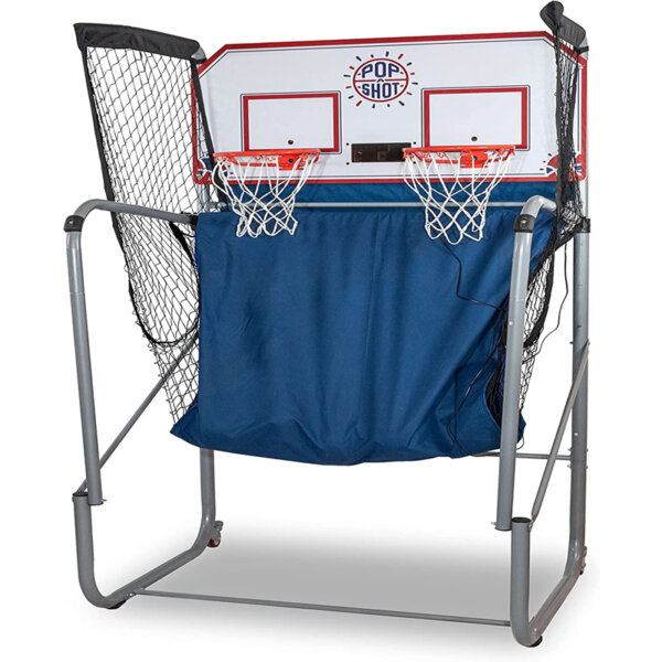 Pop-A-Shot Official Home Dual Shot Basketball Arcade Game white and blue