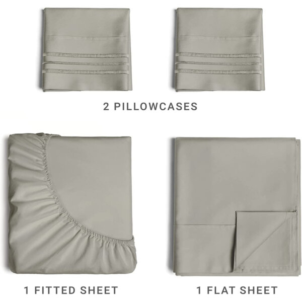 Queen Size Sheet Set - 4 Piece Set - Hotel Luxury Bed Sheets