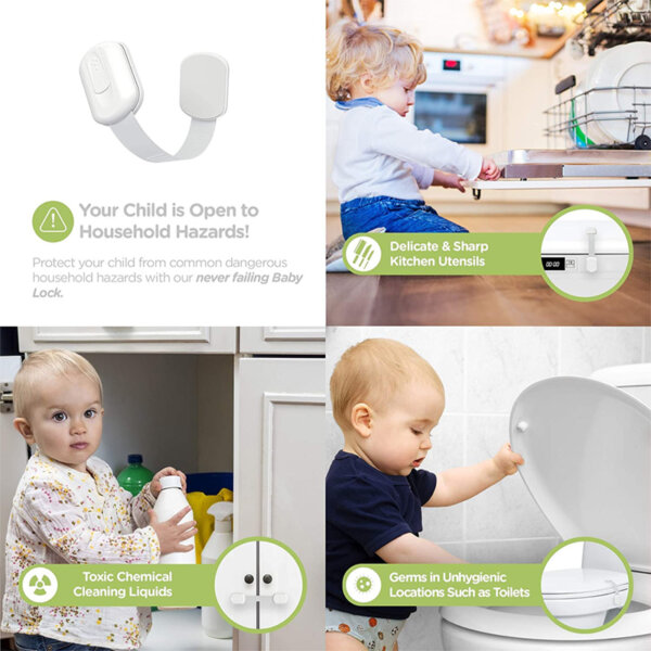 SKYLA HOMES Baby Locks (8-pack) Child Safety Cabinet Proofing - Safe Quick and Easy