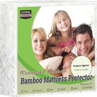 Utopia Bedding Premium Bamboo Waterproof Mattress Protector Queen 340 GSM, Fits 17 Inches Deep, Easy Care