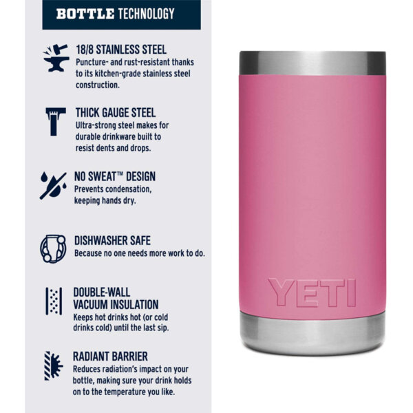 YETI Rambler Jr. Kids Bottle, with Straw Cap, Harbor Pink