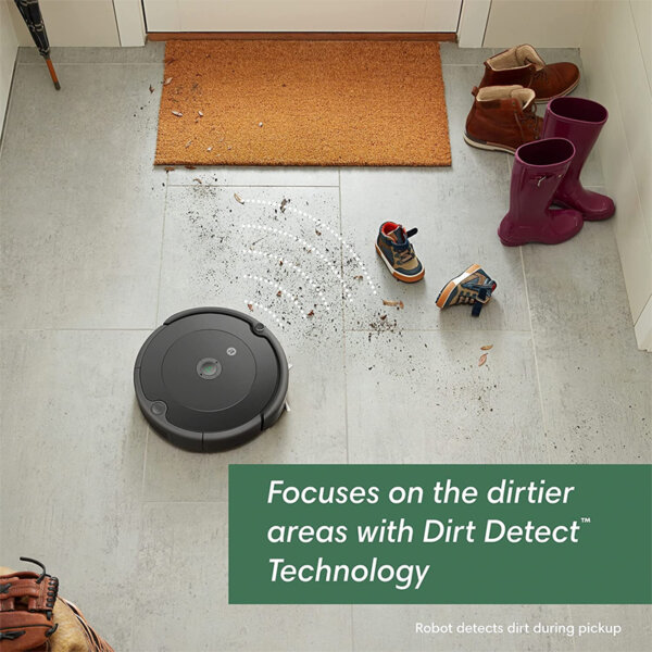 iRobot Roomba 694 Robot Vacuum-Wi-Fi Connectivity Focuses on the dirtier