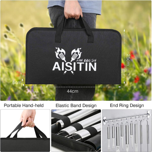 BBQ Grill Accessories BBQ Tools Set, AISITIN 35 PCS BBQ Grilling Accessories