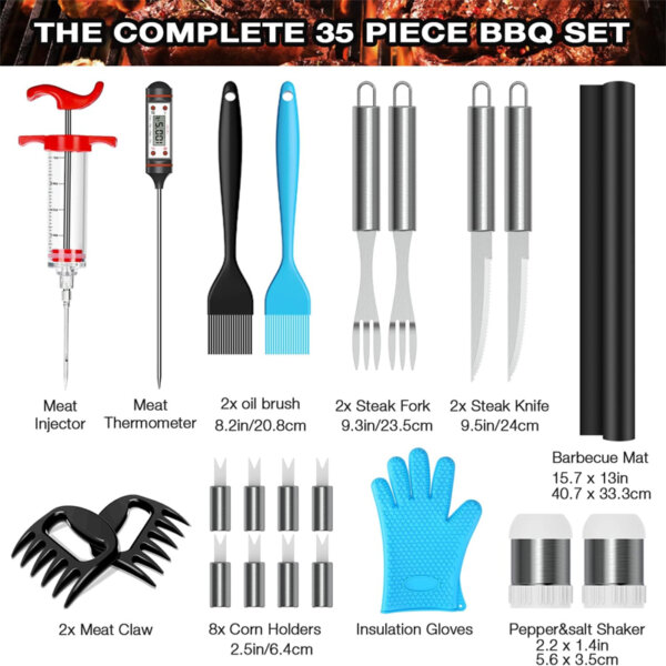 BBQ Grill Accessories BBQ Tools Set The complete 35 piece BBQ set