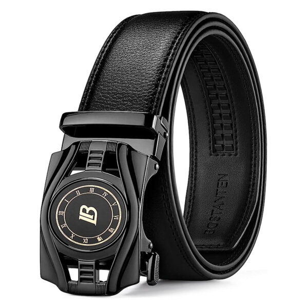 BOSTANTEN Men's Leather Ratchet Dress Belt with Automatic Sliding Buckle