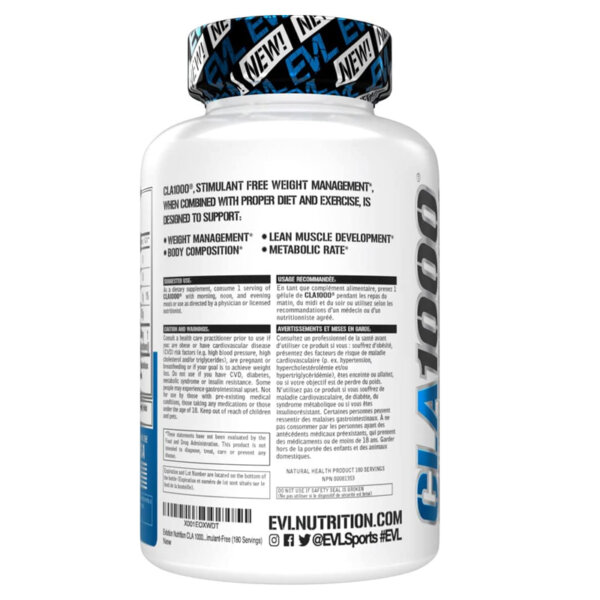 Evlution Nutrition CLA 1000, Conjugated Linoleic Acid, Stimulant Free-180 Servings