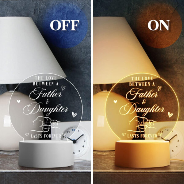 Fathers Day for Dad Gifts, Gifts for Dad Acrylic Night Light On and Off difference