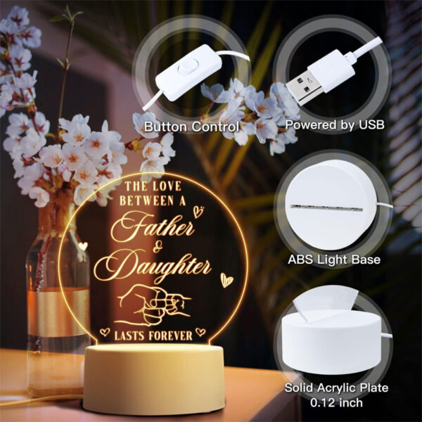 Fathers Day for Dad Gifts, Gifts for Dad Acrylic Night Light with features