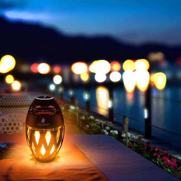 Outdoor Bluetooth Speaker with Flame Atmosphere, Electronics Gifts for Men, Women, Cool Gadgets for Porch Garden Parties