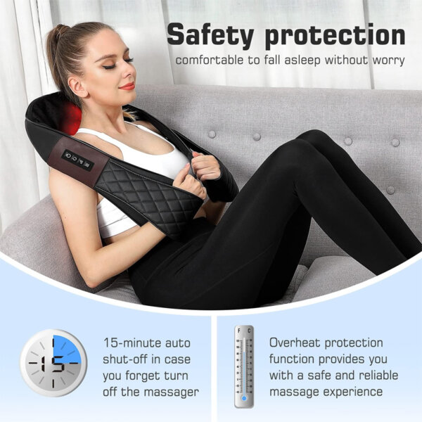 Shiatsu Neck and Shoulder Massager, Back Massager with Heat Safety Protection