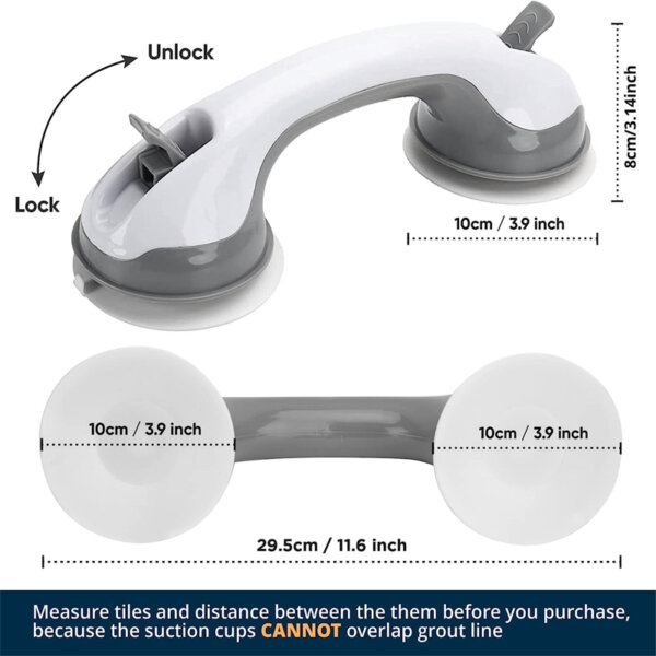 Shower handles for elderly suction, grab bars for bathtubs and showers Size