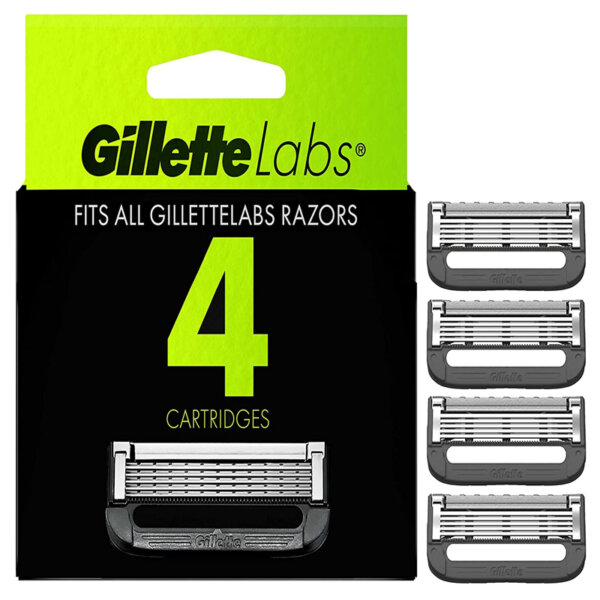 Gillette Mens Razor Blade Refills with Exfoliating Bar by GilletteLabs