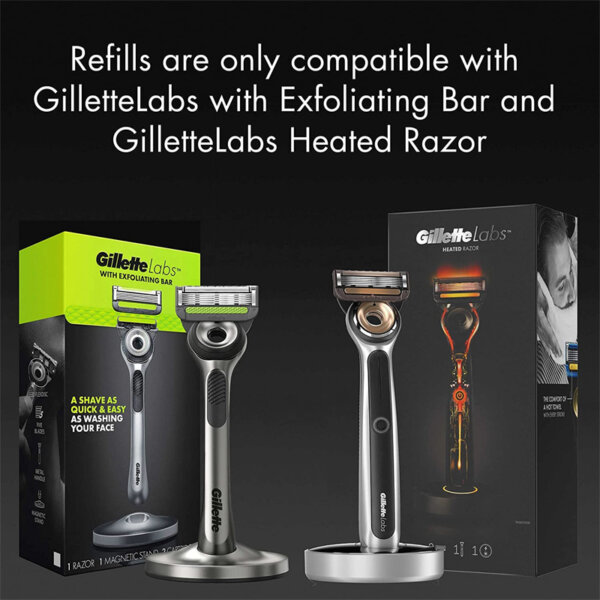 Gillette Mens Razor Blade Refills with Exfoliating Bar by GilletteLabs, Compatible