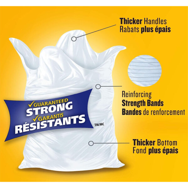 Glad White Garbage Bags - Small 25 Litres - Febreze Fresh Clean Scent 100 Trash Bags Made in Canada of Global Components