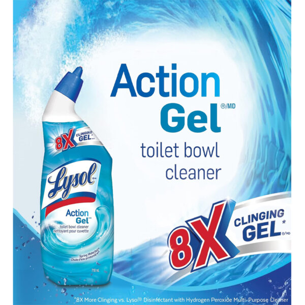 Lysol Toilet Bowl Cleaner, Action Gel Spring Waterfall 8x Clinging Gel