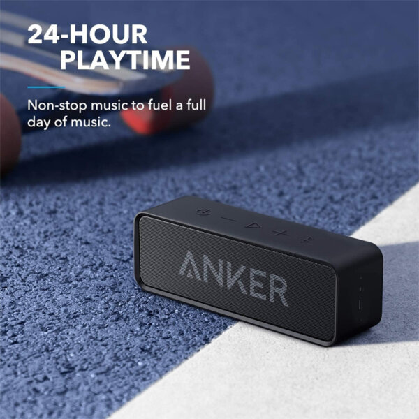 Upgraded, Anker Soundcore Bluetooth Speaker with IPX5 Waterproof, Stereo Sound Hour Playtime