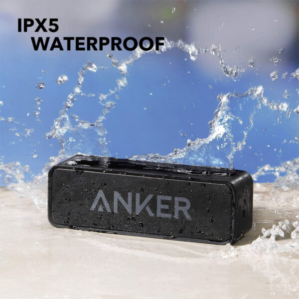 Upgraded, Anker Soundcore Bluetooth Speaker with IPX5 Waterproof, Stereo Sound Waterproof