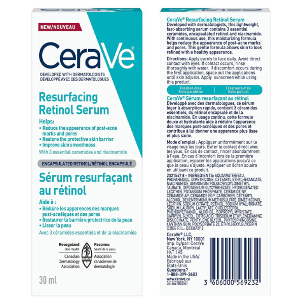 CeraVe Resurfacing RETINOL Serum For Face with niacinamide 30 ml
