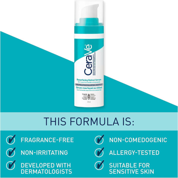 CeraVe Resurfacing RETINOL Serum For Face with niacinamide Fragrance free