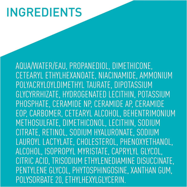 CeraVe Resurfacing RETINOL Serum For Face with niacinamide Ingredients