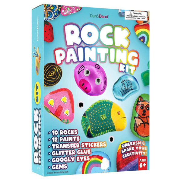 Dan&Darci Rock Painting Kit for Kids -Arts and Crafts for Girls & Boys