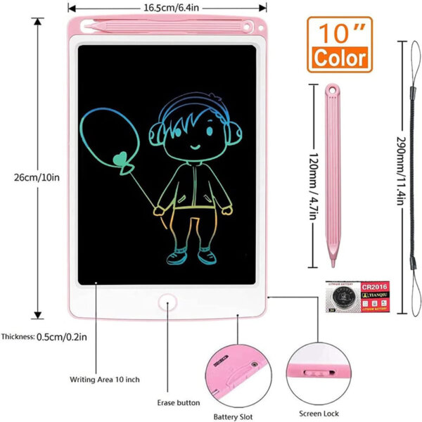 Toys for 3-6 Years Old Girls Boys, ScriMemo Doodle Board 10 Inch Drawing Pad Girl Toys Size